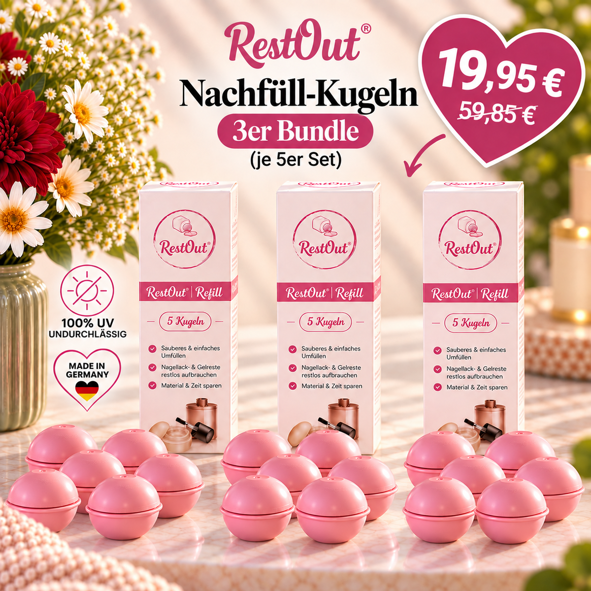 RestOut 3 für 1 Nachfüll-Kugeln – 15 Kugeln
