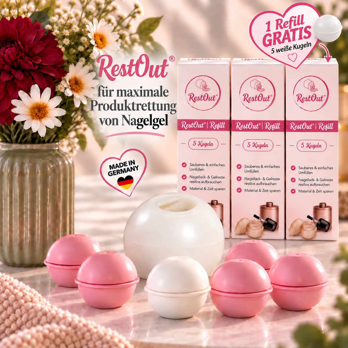 RestOut Komplett-Set mit 21 Kugeln: Original plus 20 Nachfüll-Kugeln